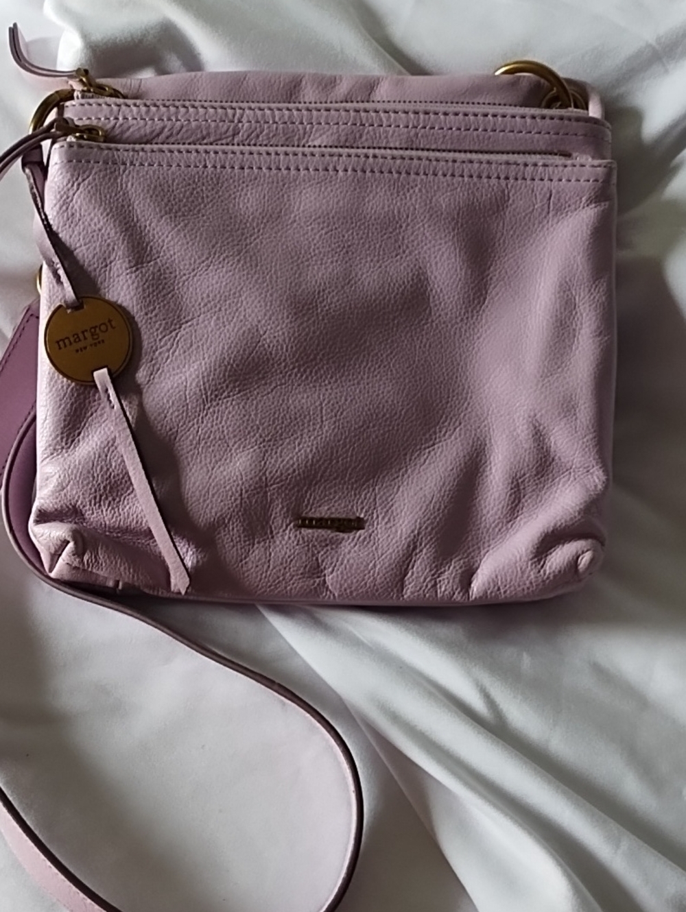 Lilac Leather Crossbody Bag